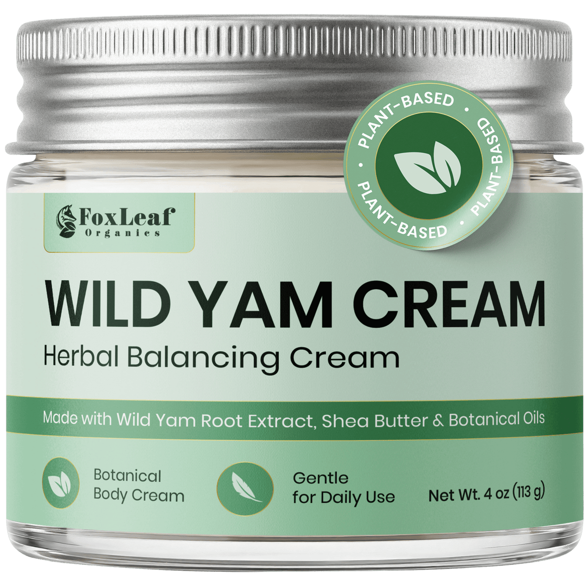 Foxleaf Wild Yam botanical body cream jar