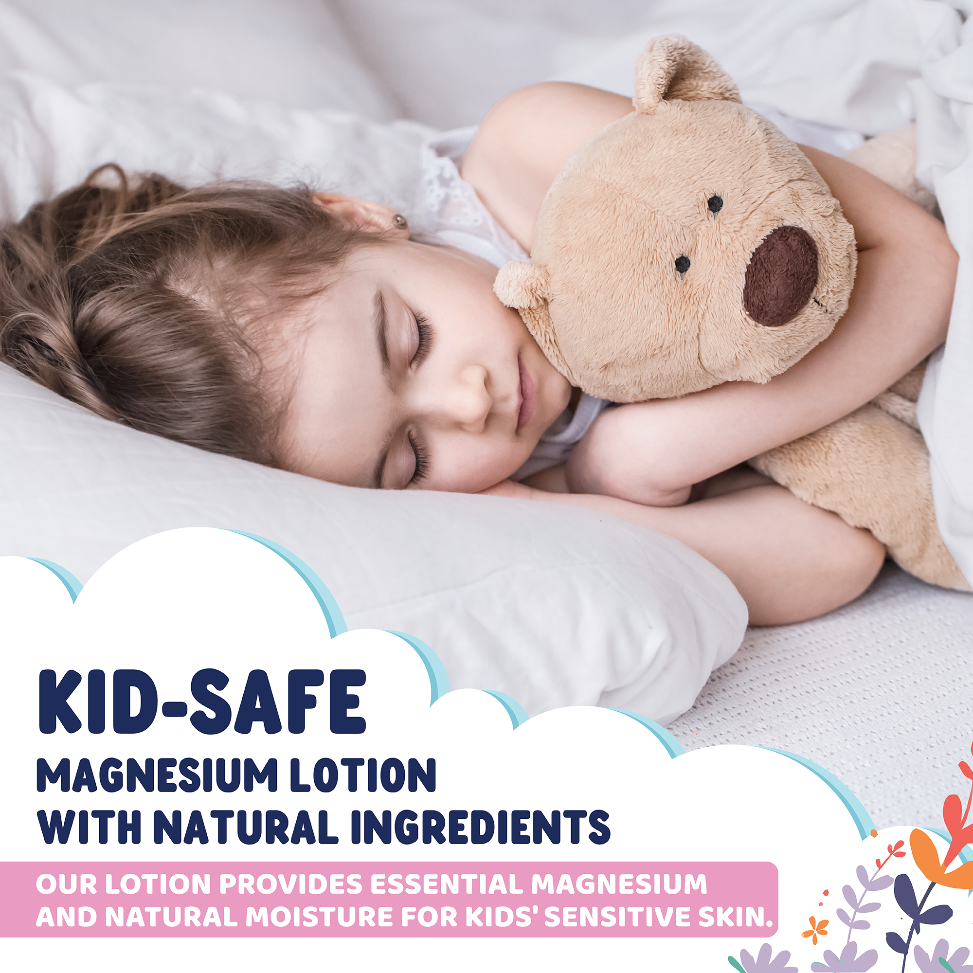 Magnesium Cream for Kids with Aloe Vera, Shea Butter, Dandelion Root Extract & Lavender - 4oz