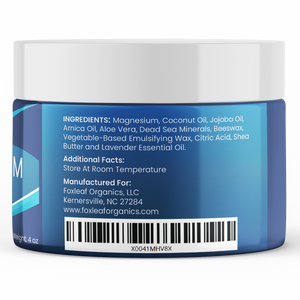 Magnesium Cream for Pain, Sleep, Restless Legs, Muscle Soreness, Cramps | Lavender | 4oz