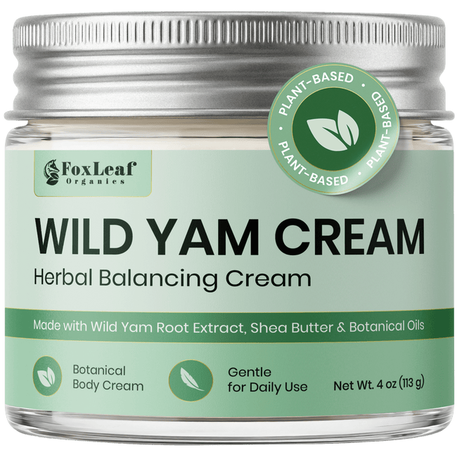 Wild Yam Botanical Cream for Hormonal Wellness & Hot Flash Relief Support – Infused with Shea Butter, Aloe & Herbal Oils, 4 oz