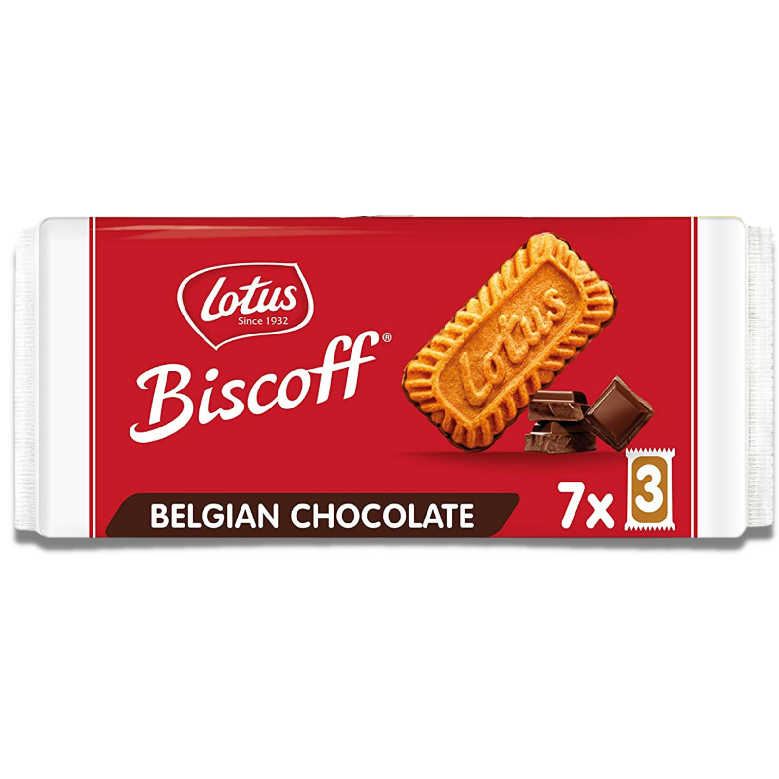 Lotus Biscoff Cookies with Belgian Chocolate - 7 x 3pks - 5.4 Ounce (Pack of 1)